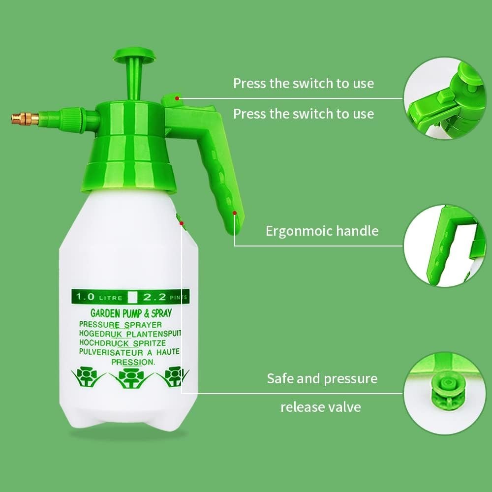 Versatile 68oz Hand-Held Garden Pressure Sprayer with Adjustable Nozzle