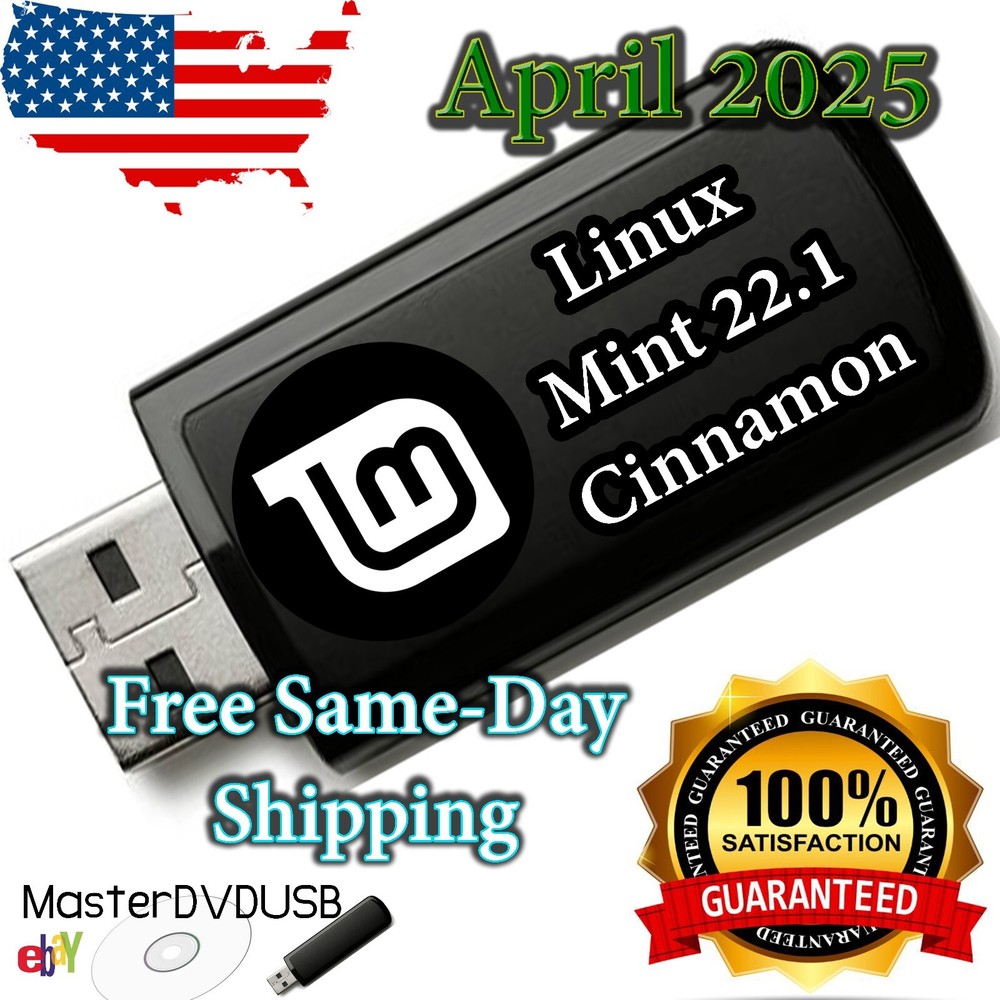 Linux Mint 22.1 Xia Cinnamon USB Drive – Premium Quality, Same-Day Shipping!2025