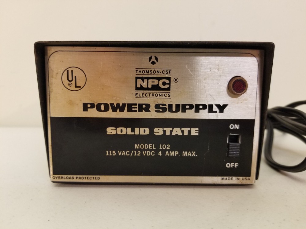 Thomson-CSF NPC Electronics Model 102 Solid State Power Supply 12 Volt DC 4 Amps
