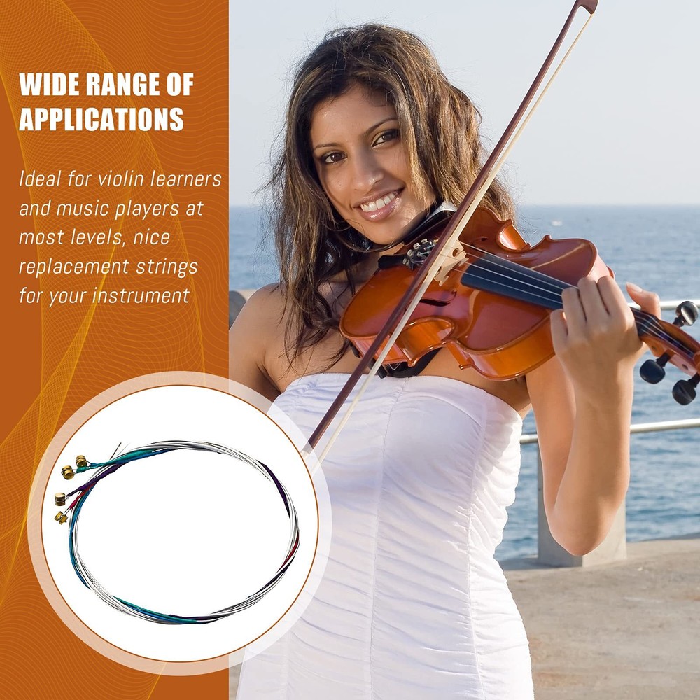 Violin Strings Set G-D-A-E Full Set 4/4 Universal Steel Core Student 8 PCS