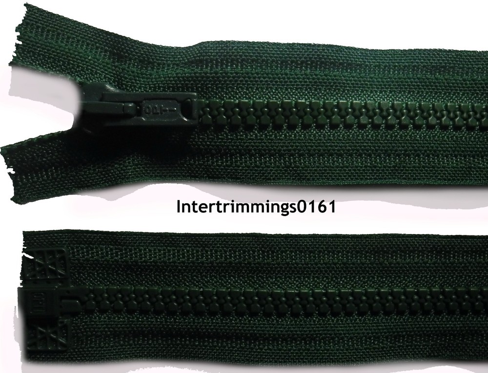 OPTI ZIP BOTTLE GREEN, 24"/61CM, CHUNKY PLASTIC TEETH , OPEN END, NO 5
