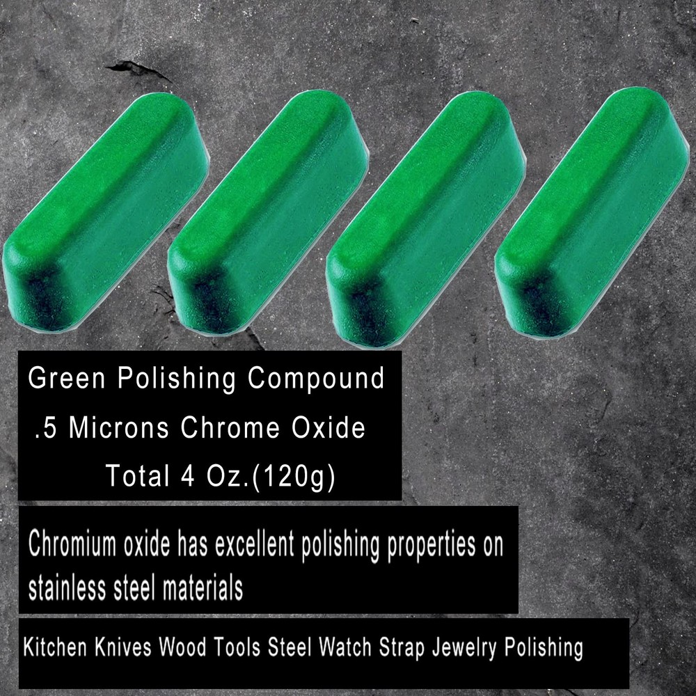 Leather Strop Compound Set of 4 Stropping Compound, Green Chrome Oxide Buffin...