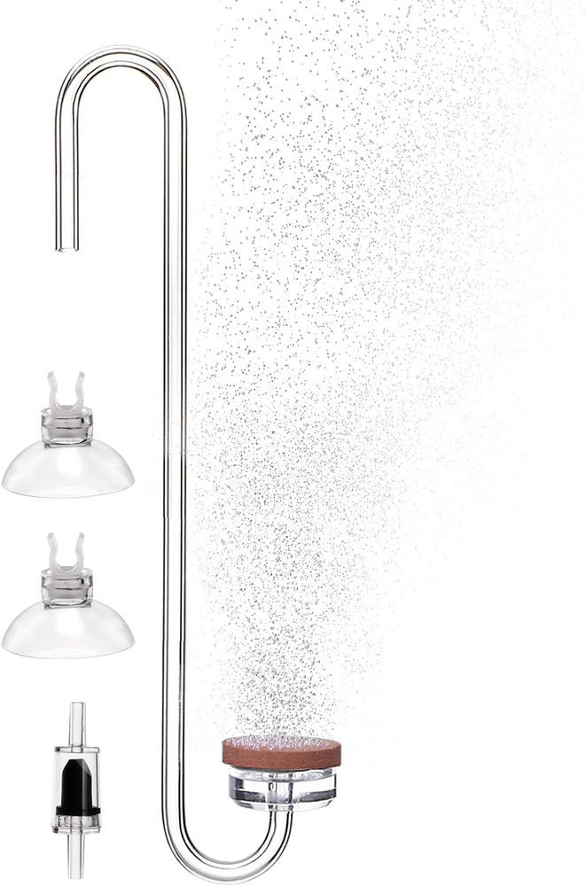 Acrylic CO2 Diffuser for Aquarium Planted Tank, Hooked Version-20Cm