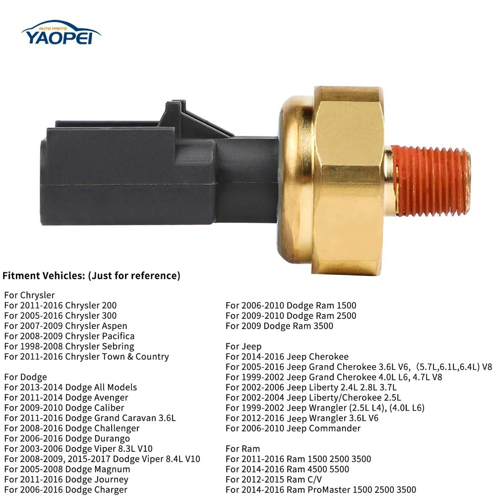 Engine Oil Pressure Sensor Sender Switch for Dodge Ram 1500 2500 3500 Challenger