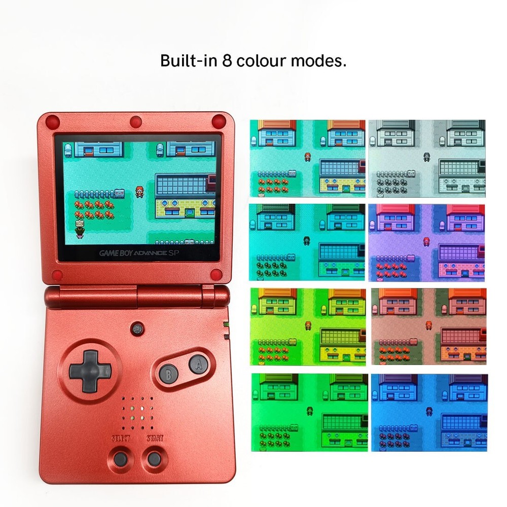 Upgrade IPS Display GBA SP 3.0" 720x480 Retro Pixel Laminated LCD+Groudon Shell