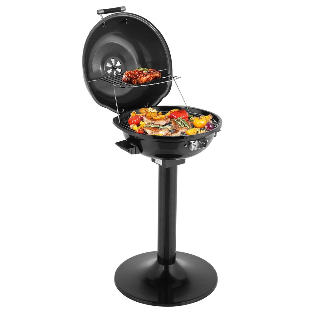 Electric BBQ Grill with Stand, Portable Double Layer Indoor