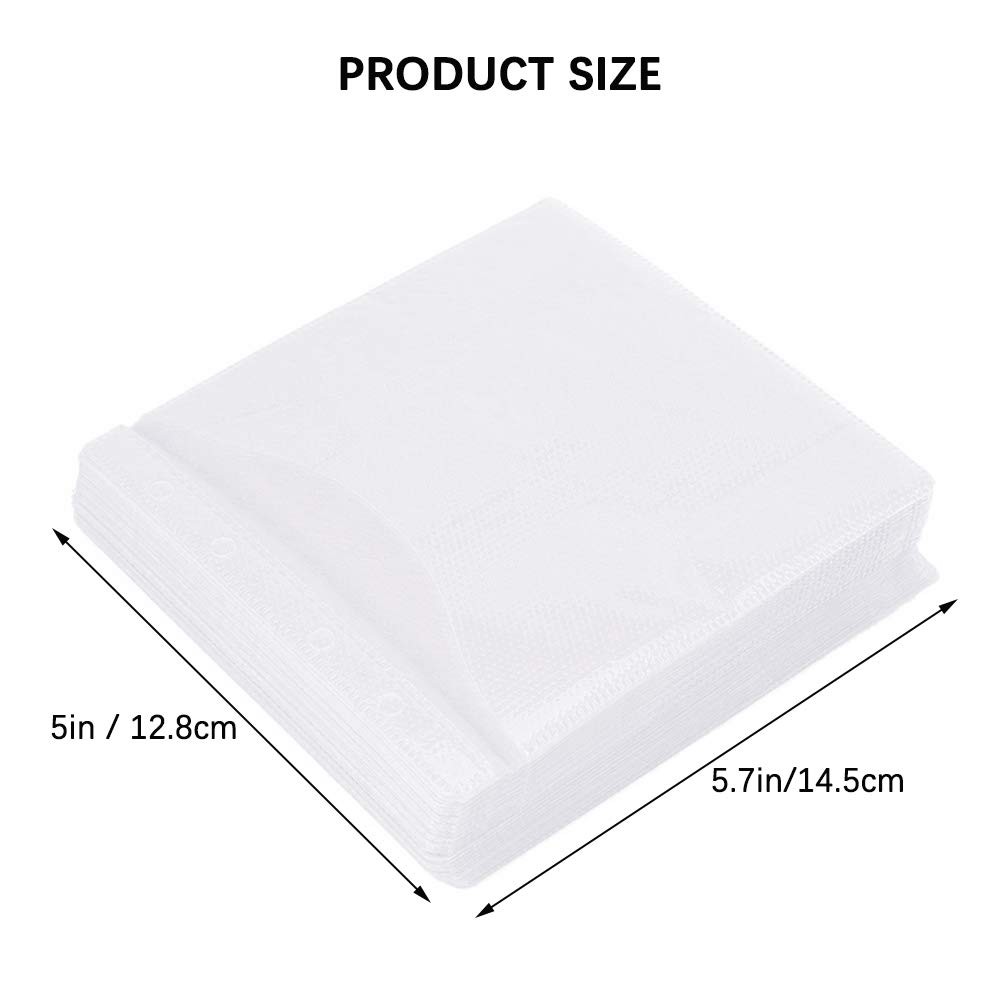 600PCS CD DVD Sleeves Premium CD Double-Sided Refill Plastic Sleeve for CD an...