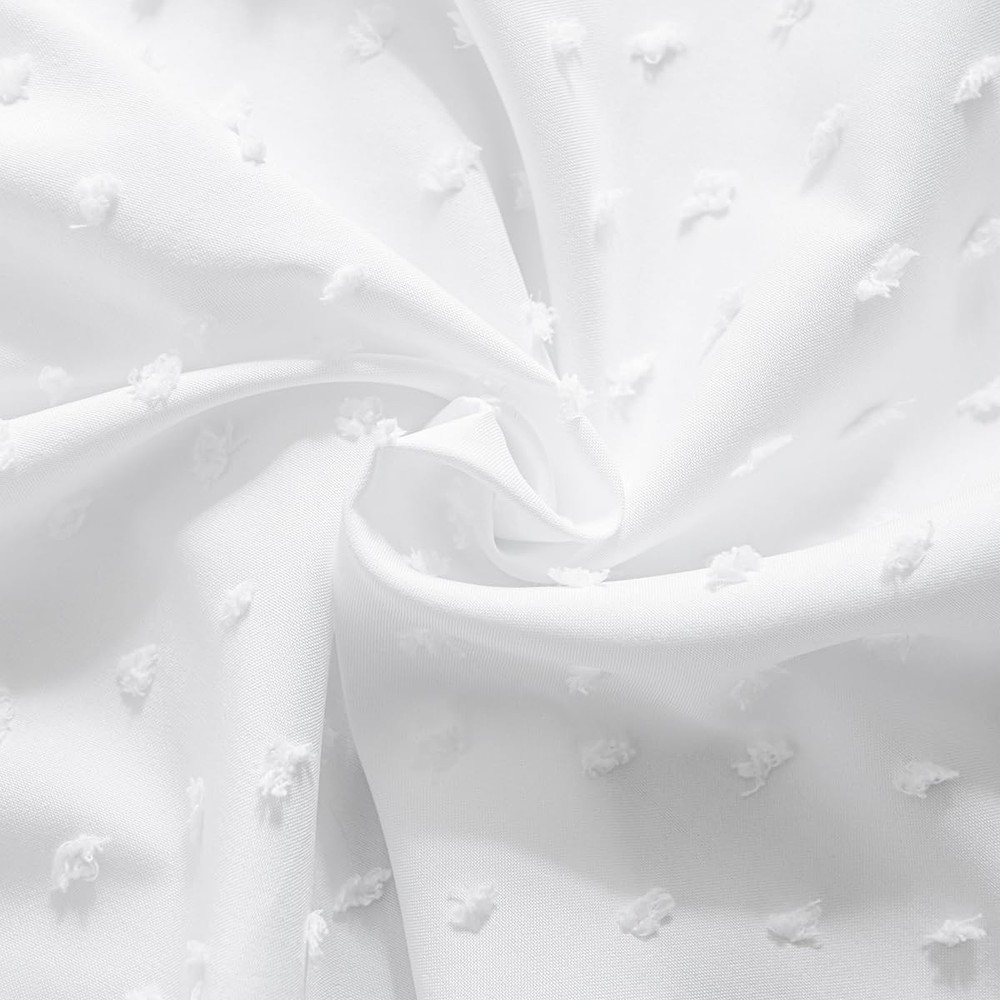Tufted Dot Bed Skirt King Size Ruffled 12"King, Dot-white