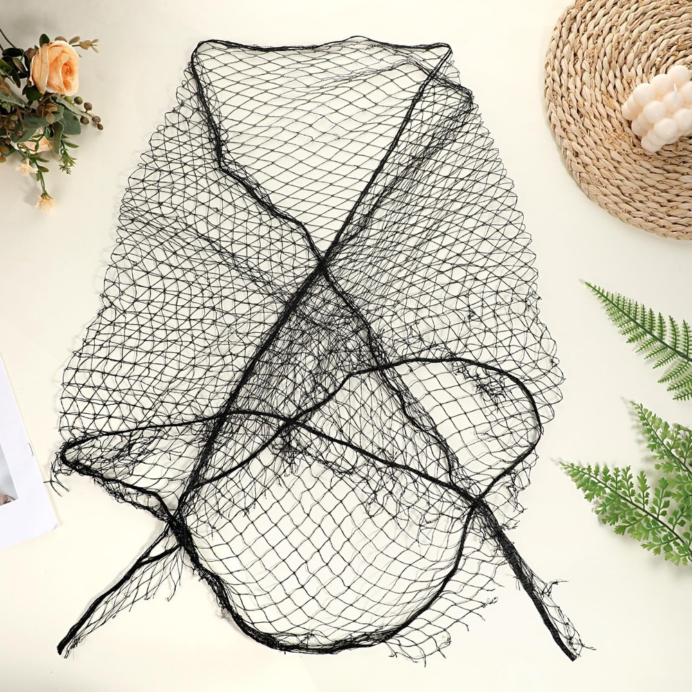 Black Triangle Hair Nets for Sleeping, Extra Large Breathable Mesh Hair Wrap