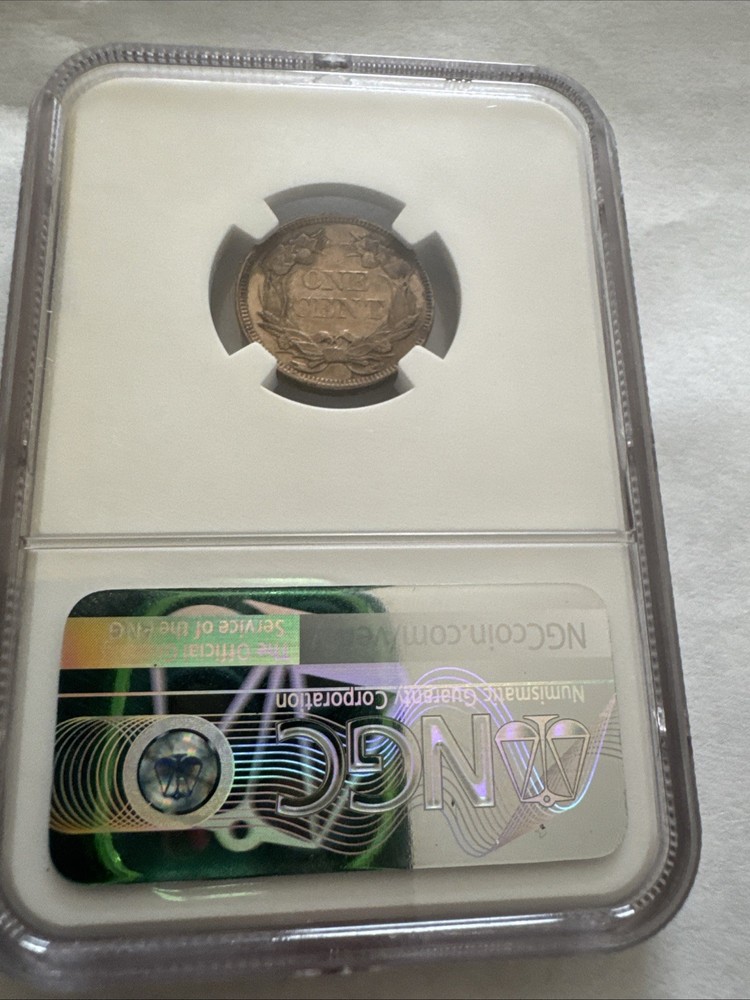 1857 flying eagle cent ngc Almost Uncirculated