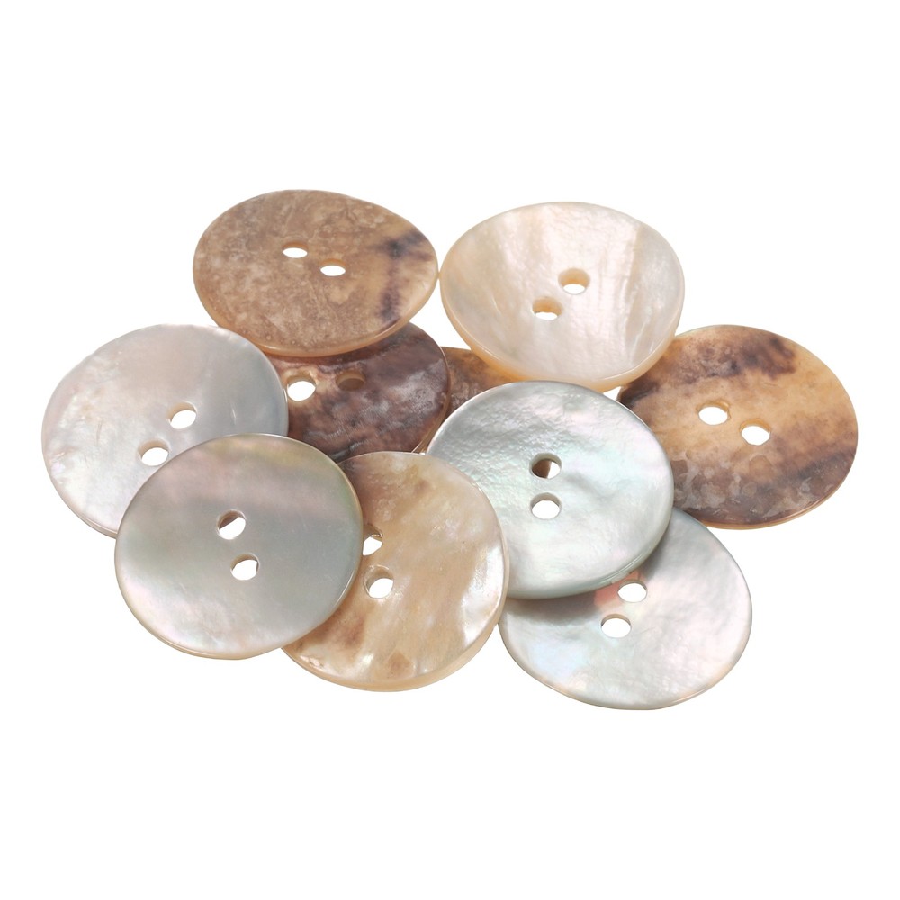 10pcs Pearl Shell Buttons 0.71" Round Shell Sewing Button for Cloth Craft