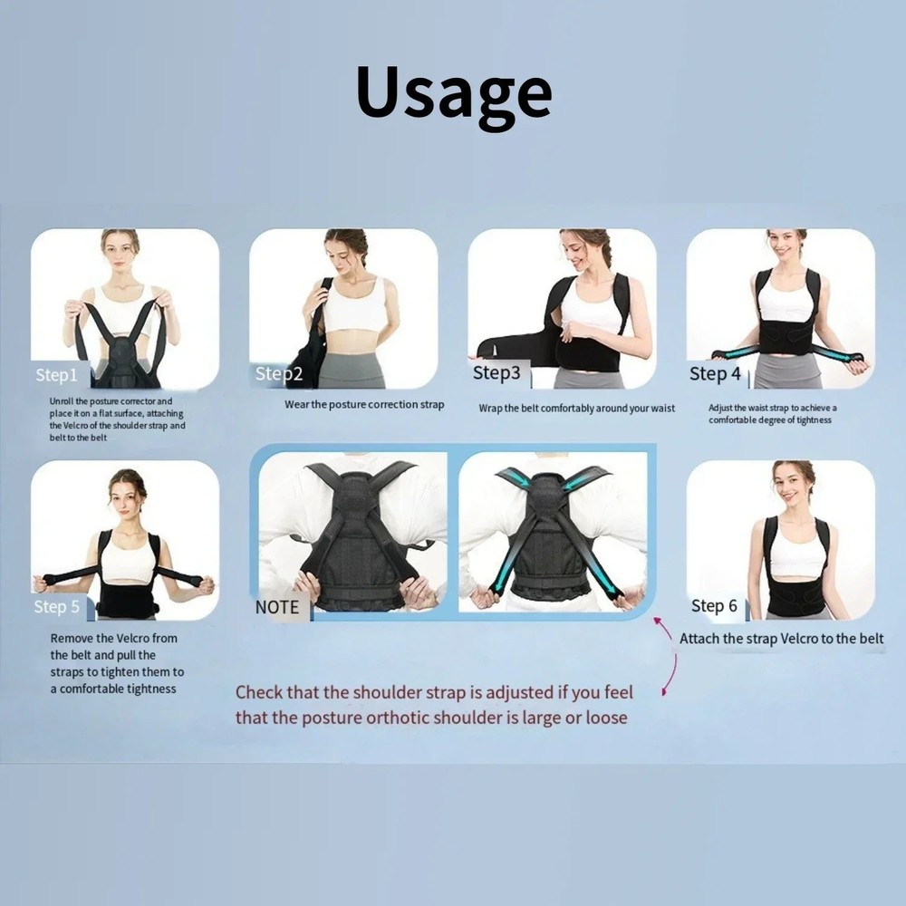 Posture Corrector Back Brace Adjustable Orthopedic Support Men Women