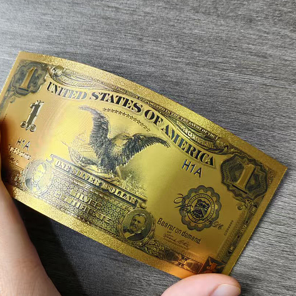 10pcs in Envelope 1899 Years US One Dollar Black Eagle Gold Foil Banknotes
