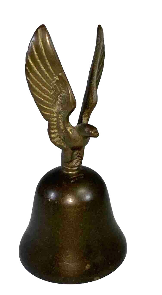 Vintage 5" Eagle Handled Brass School Bell