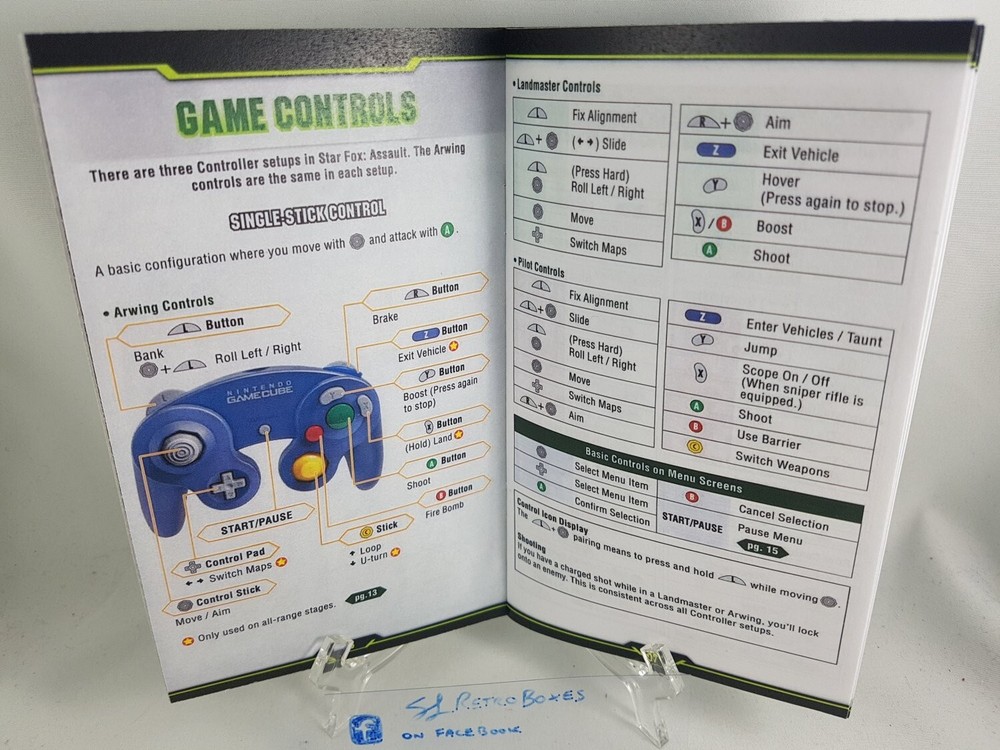 MANUAL GCN - STAR FOX ASSAULT Gamecube 'Replacement' Instruction Booklet READ