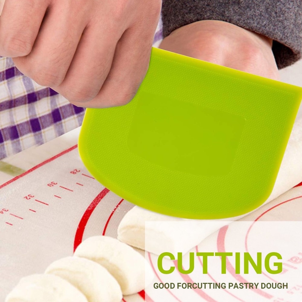 Bowl Spatula & Bench Scraper Flexible Plastic Multipurpose Kitchen Pastry Tool