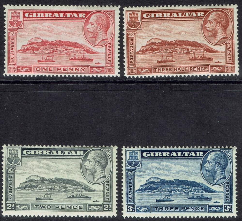 GIBRALTAR 1931 KGV THE ROCK SET PERF 14