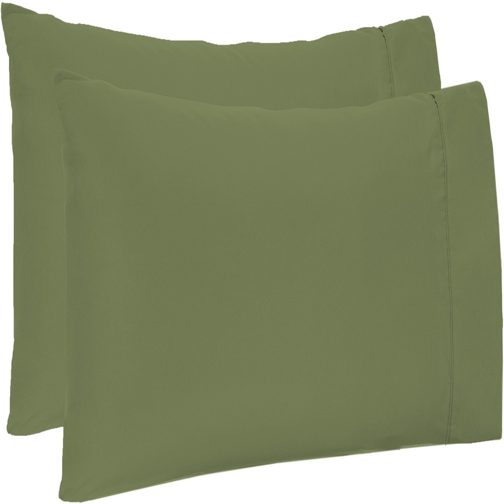 4 PCs Pillow Case Set 800 TC 100% Cotton Moss Solid Queen Size