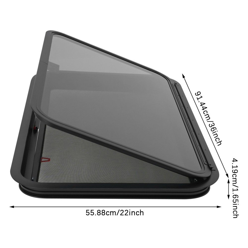 RV Exit Window Push Out Glass Camper Window Venting Window Rectangular 38-42mm