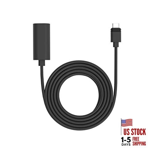 10 ft USB-C Extension Cable for USB-C Solar Panels and Cameras - I Black