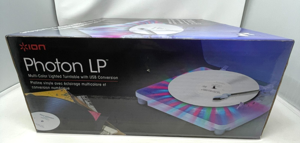 ION Audio Photon LP-3-Speed Turntable Multi-Coloured Lighting Display and USB
