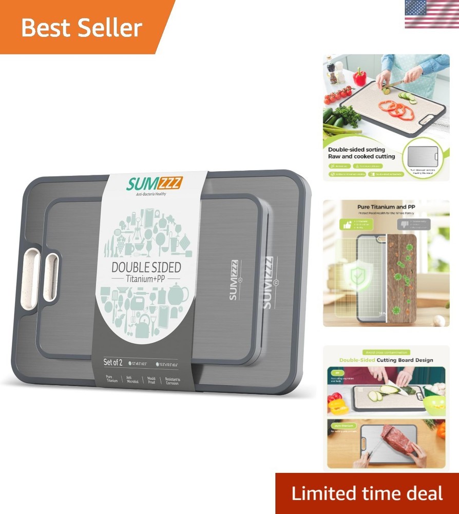 Gift-Worthy Titanium Cutting Board Set - Easy to Maintain & Stylish Kitchen Tool