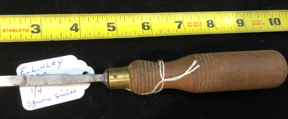 Vintage E. Linley 1/4" Wood Chisel Square sides