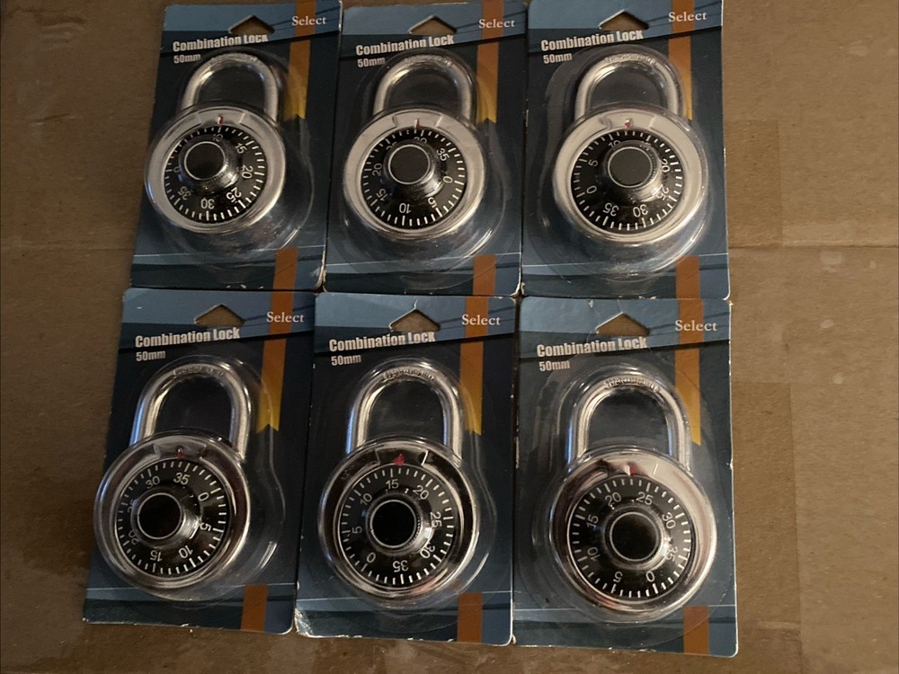 6 Select Combination Locks (50mm) New