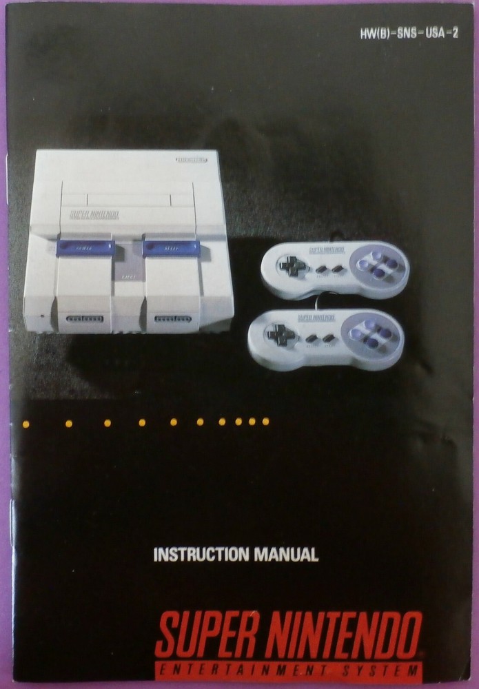 Super Nintendo Entertainment System Instruction Manual ONLY