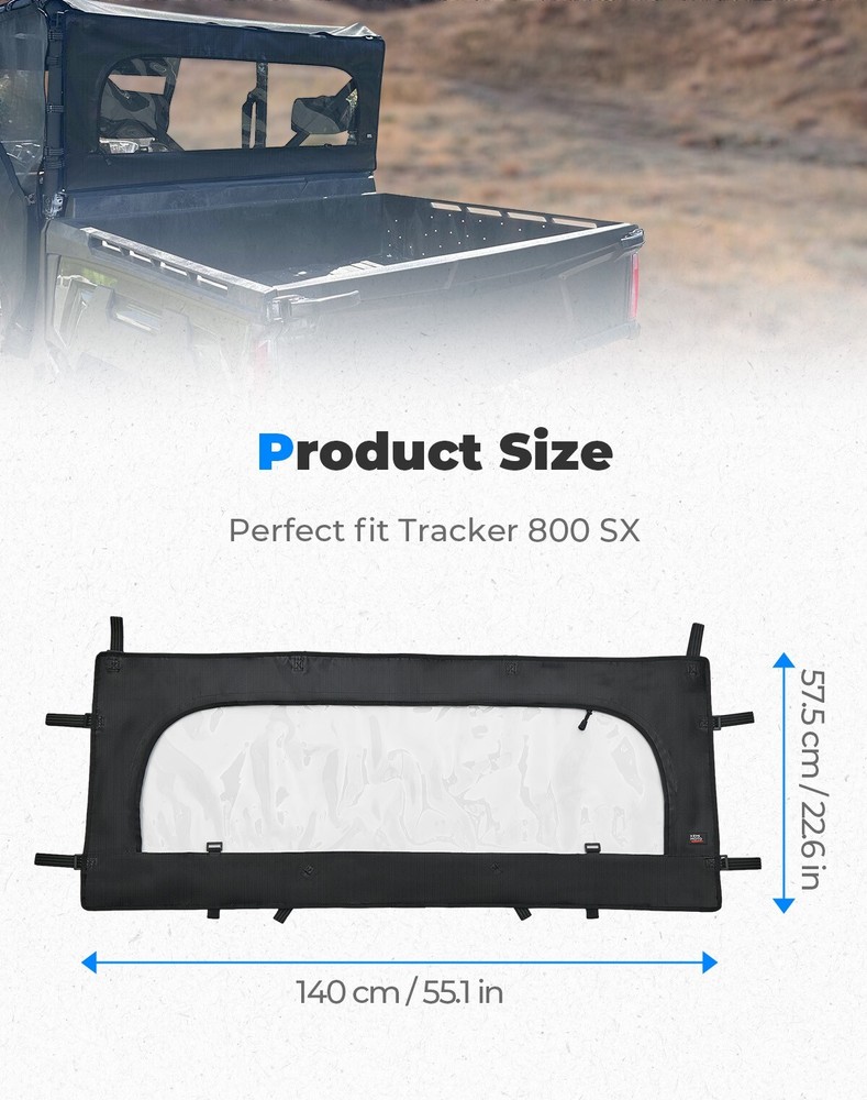 UTV Rear Soft Window Windshield Waterproof for Tracker 800SX / Crew 2020-2024