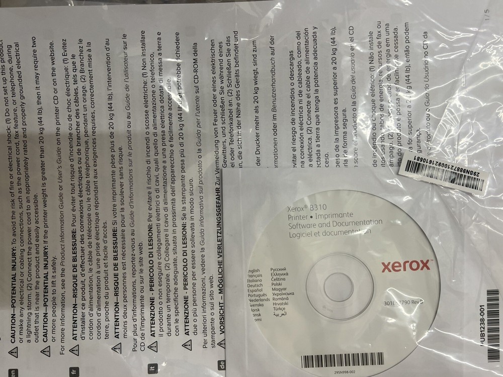 XEROX B310 Software & Documentation