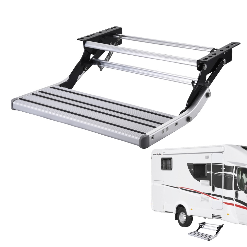 RV Step 20in Folding Manual Camper Steps Single Drop Down RV Stool 330Lbs Load