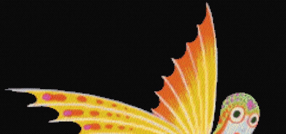 Erte Flying Fish II Cross Stitch Pattern Design + Photo + Pattern Keeper File