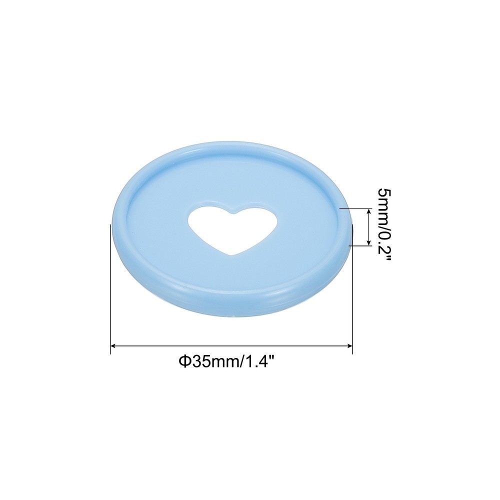35mm Plastic Book Binding Discs, 22 Pack Expansion Discs Heart, Light Blue