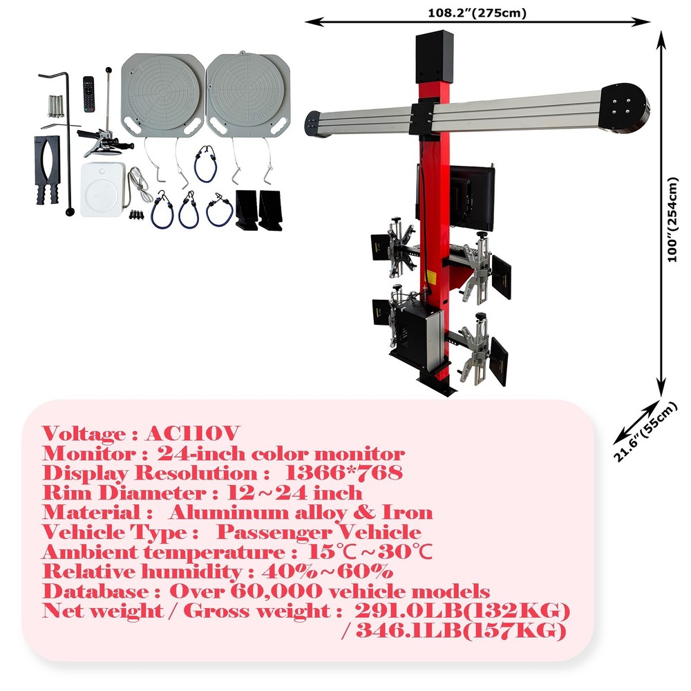 110V Automobiles 3D Automatic Tracking Four-Wheel Alignment Instrument