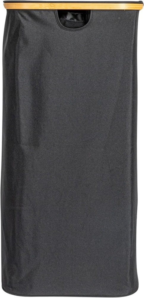 Sleek Laundry Hamper W/ Dual Mesh Liners & Lid Black