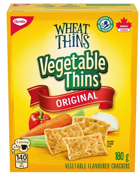 Wheat Thins Vegetable Thins Crackers, 180g