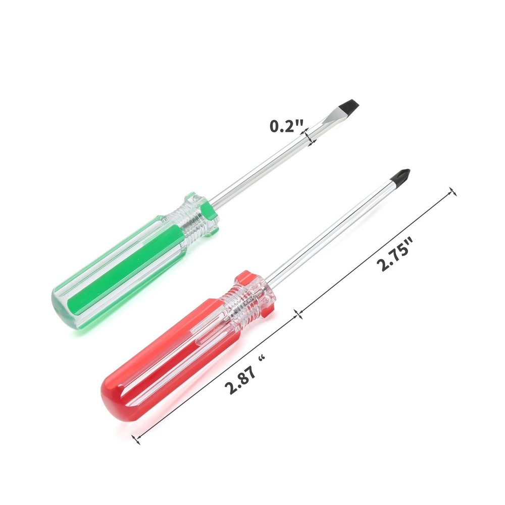 2 PCS Magnetic Screwdriver Set 3" Phillips & Flat Head for Computer