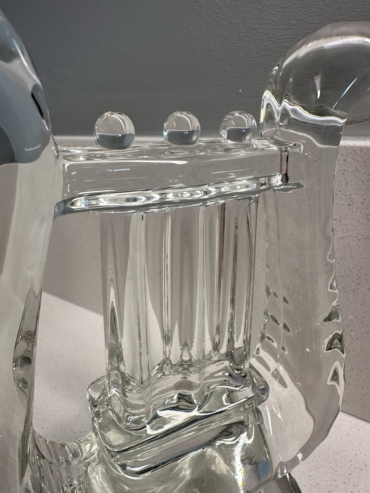 Pair Crystal Bookends Harp Shaped