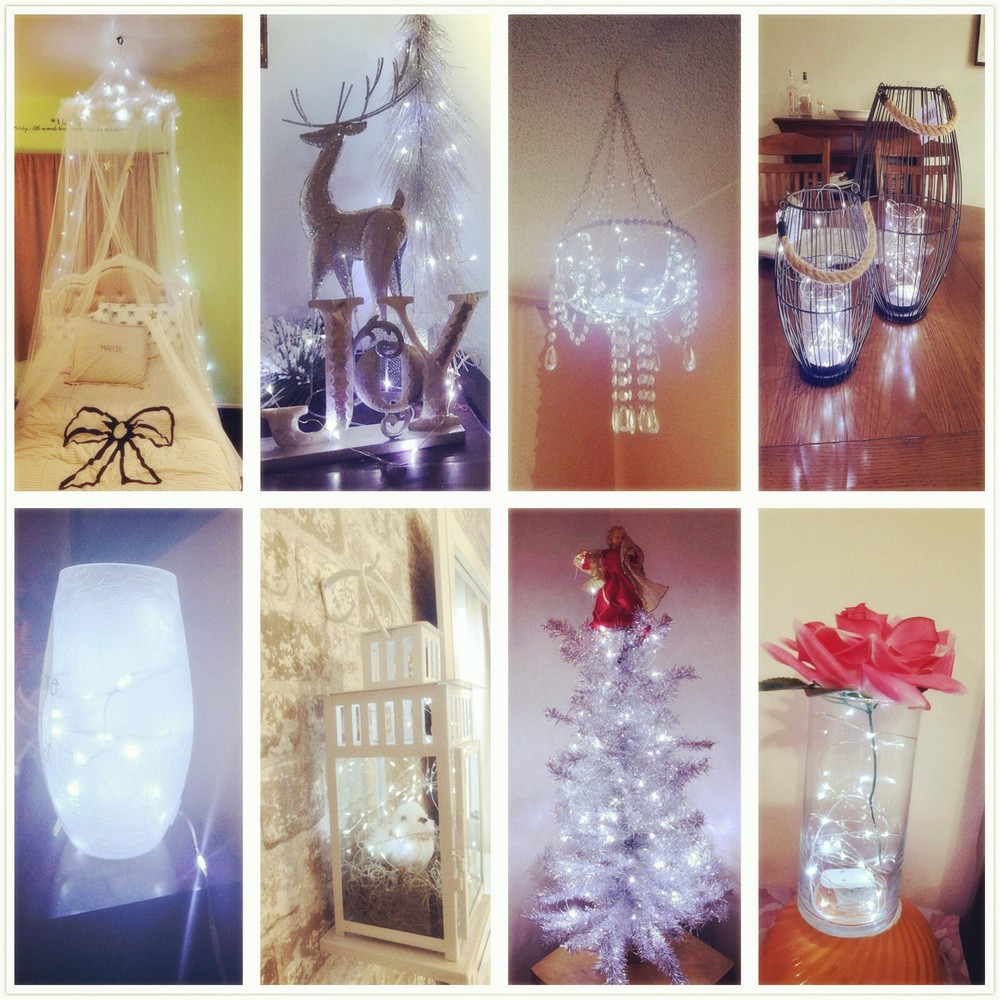 2Pack Cool White Christmas Lights Battery Operated String Lights