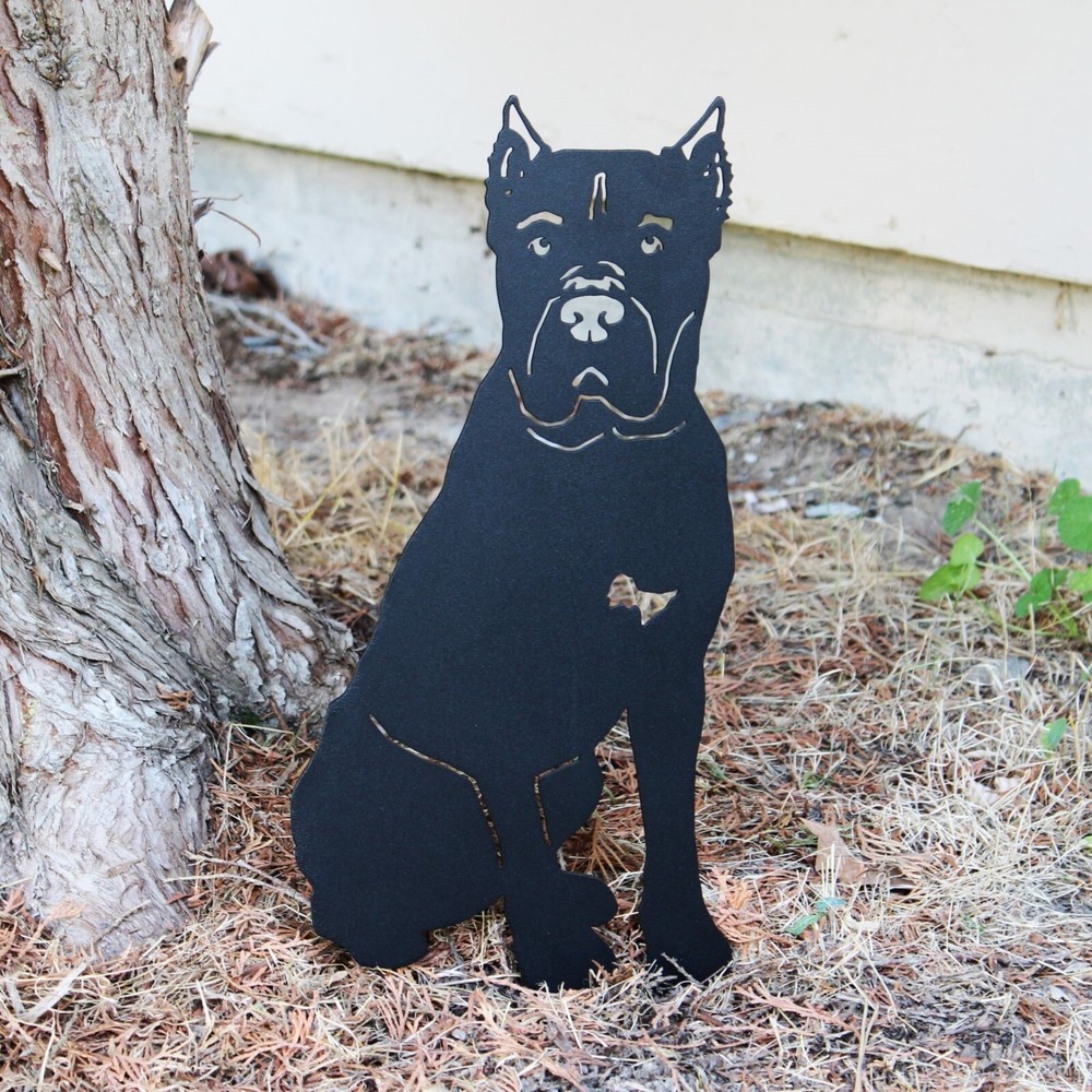 Cane Corso Black Metal Dog Silhouette