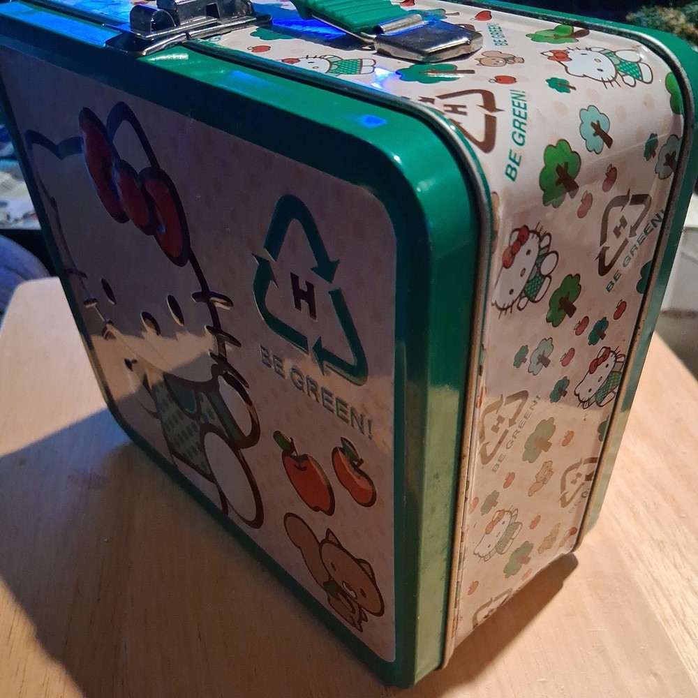 Hello Kitty Be Green Tin Green Lunch Box 2010