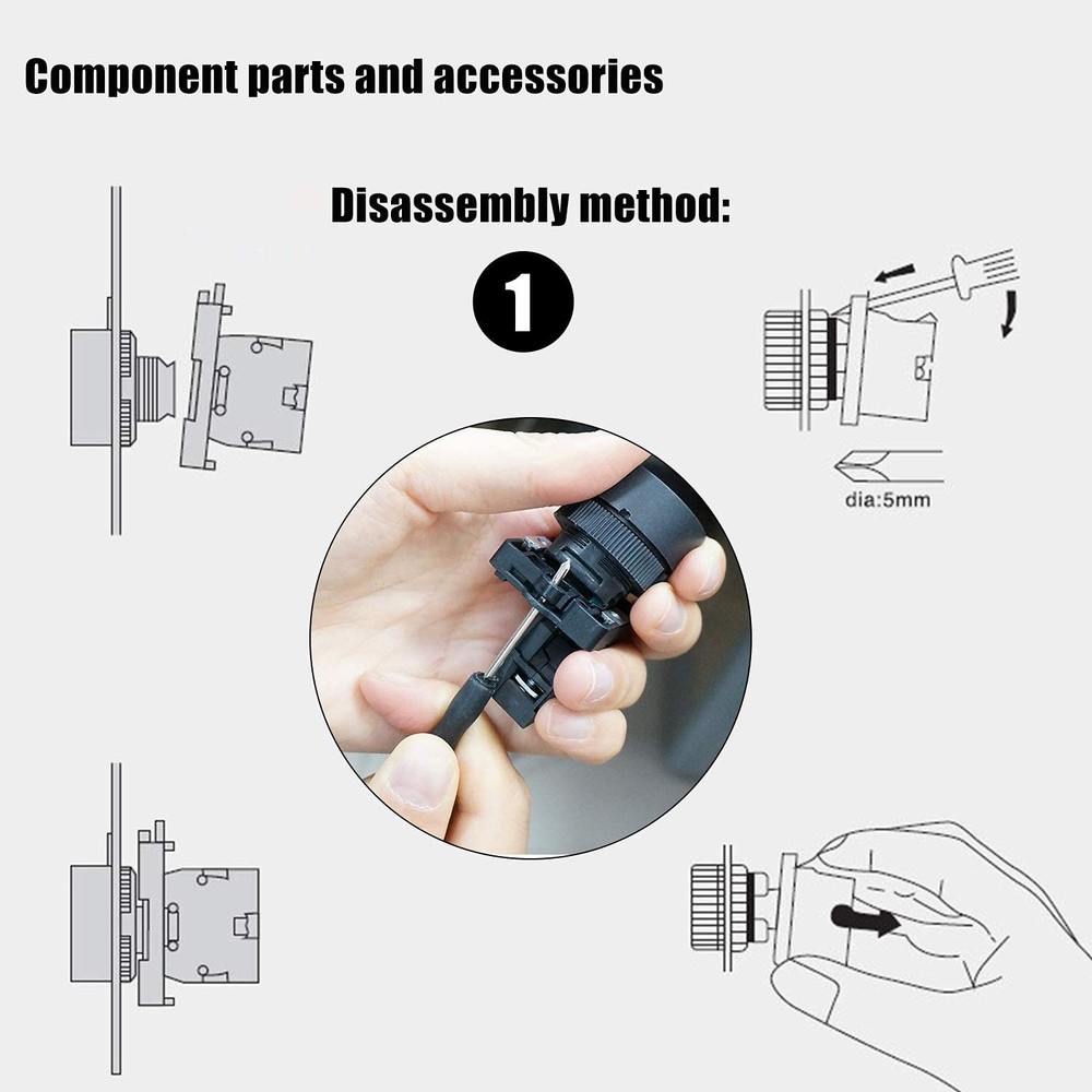 Taiss Momentary Push Button Switch Start/Stop Red Start/Stop, Green,
