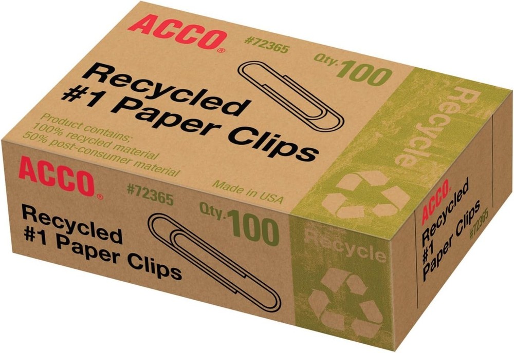 Acco Recycled  Paper Clips