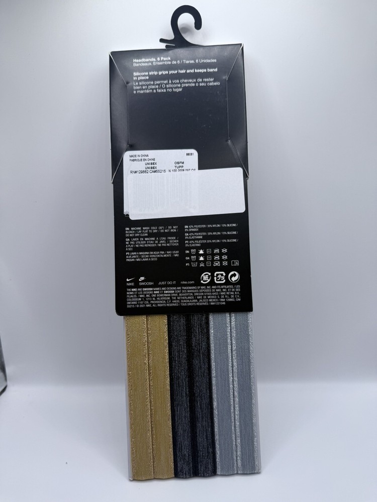 Nike Swoosh Sport Metallic 6 Pack Headbands