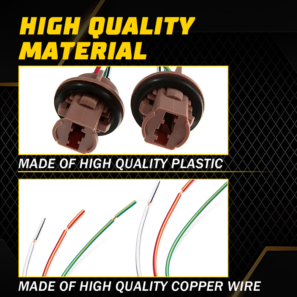 Universal Pigtail Wire Female Socket 7443 Light Bulb Harness Connector Socket E