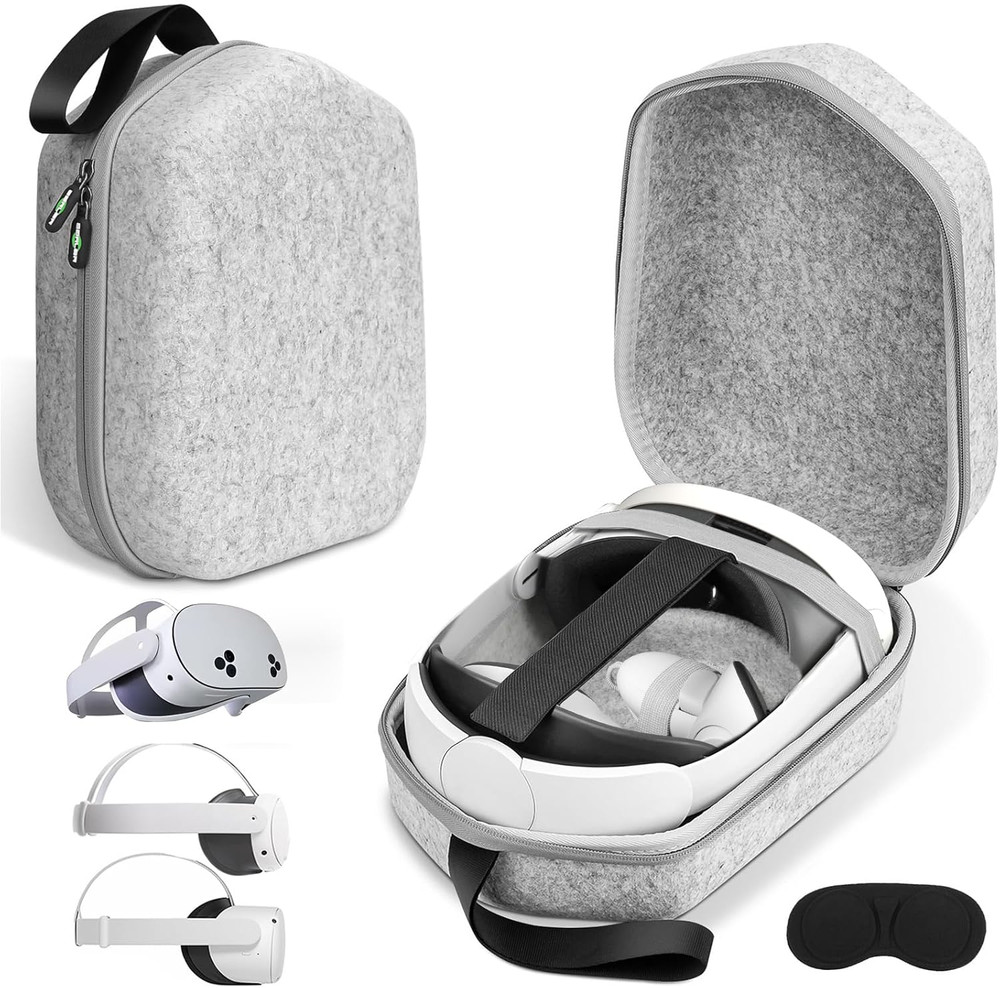 Hard Carrying Case Compatible with Meta Quest 3S/Quest 3/Oculus Quest 2/Vision P