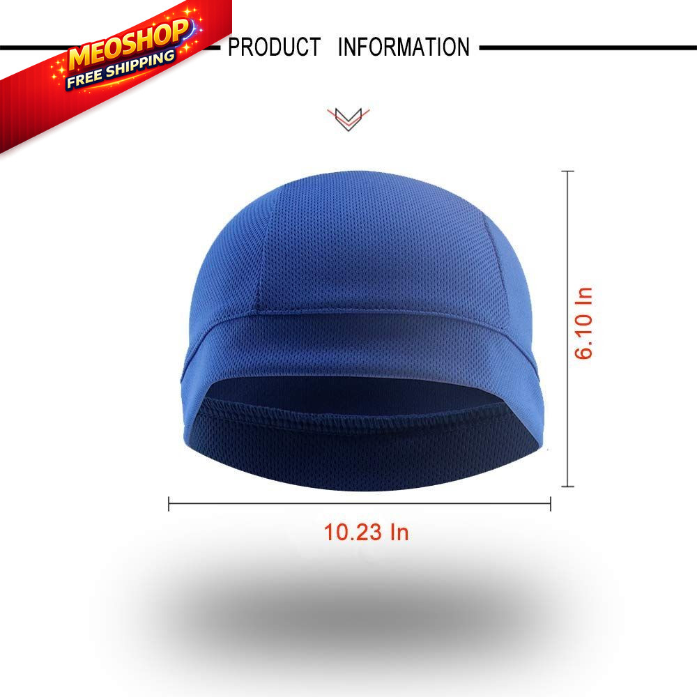 3 Pack Cooling Skull Cap Helmet Liner Sweat Medium, Black,royal Blue,grey