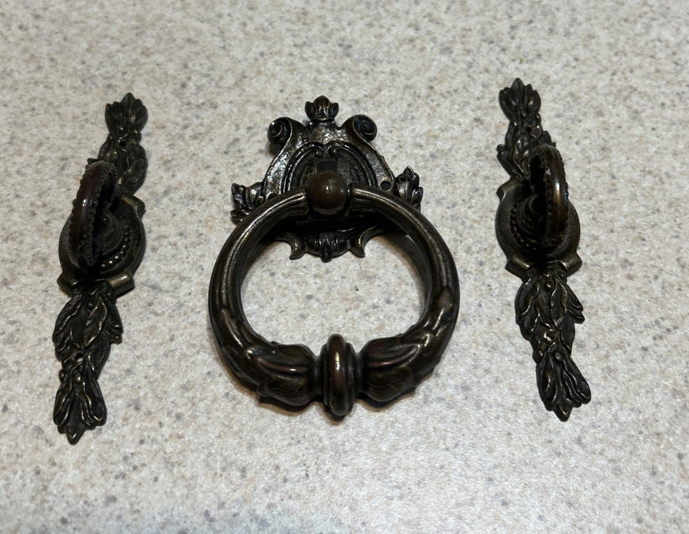 Drawer Rings Pulls Handles Drop Bail Dresser Round Pull Antique Brass By KBC 3pc