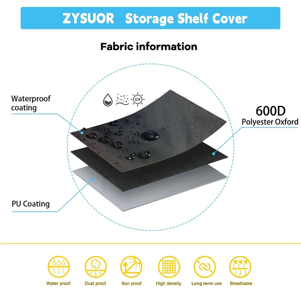 Rack & Shelf Cover for Storage Shelving, Waterproof & Dustproof Protector wit...